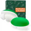 2 Pcs Vegetable Brush Scrubber - 2.3 x 3.9 Potato Brush Scrubber for Food with Ergonomic Design, Crack-Resistant Frame, Soft & Stiff Bristles for Effective Cleaning - Versatile for Mushrooms, Apples