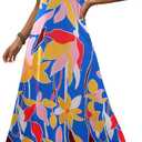 Zeagoo Womens Summer Maxi Dress Spaghetti Strap Casual Printed Dress Boho Floral Beach Sundress, (XX-Large)