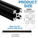 2020 V Aluminum Extrusion, 4PCS 800mm European Standard Anodized Extruded Aluminum Profile Extrusion Linear Rail for 3D Printer and CNC Machine DIY Projects- Black