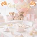 Baby Shower Banner, Oh My Baby Banner Sign for Backdrop Decorations Cute Bear Welcome Garlands for Party Decor