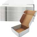 8x8x3 inch Shipping Boxes, White Corrugated Cardboard Box Literature Mailing Shipping Packaging Recyclable Storage Boxes and Craft Gifts Giving Products Business White Box Set of 25 (8''x8''x3'')