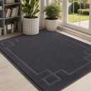 BEQHAUSE Door Mat 32" x 48", Non-Slip Door Mats Indoor Entryway Rugs Washable Low-Profile Absorbent and Stain Resist Floor Mats, Dog Door Mat for Front Back Door, Mud Wet Shoes & Paws, Dark Grey