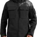 FREE SOLDIER Men's Waterproof Softshell Jacket Fleece Lined Outdoor Jacket Tactical Military Hoodie Windbreaker Size L