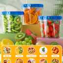 BiuLeon 12 Pack-24 oz Freezer Storage Containers, Plastic Food Storage Containers with Twist Top Lids, BPA Free and Reusable Soup Containers with Lids, Leakproof/Microwave/Dishwasher Safe