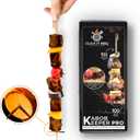 Kabob Keeper Pro - Bamboo Skewers - Kebab Skewers with Innovative Stopper Disks to Lock Food in Place - 100 Count