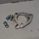 3 Inch 3 Bolt Exhaust Flange and Gasket,Stainless Steel Exhaust Flange Connection Set with Flange Bolts and Nuts(76mm)