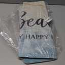 Coastal Beach Door Mat, The Beach is My Happy Place Door Mat Indoor Outdoor Entrance Porch, Ocean Coastal Bath Mats for Bathroom, Beachy Welcome Mats, 17x30 Inches