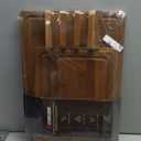 Astercook Deep-Carbonized Bamboo Cutting Boards for Kitchen with Wood Storage Stand, Reversible Charcuterie & Chopping Boards with Juice Grooves and Easy-Grip Handles, Knife-Friendly, Kitchen Gift