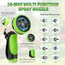 50ft Garden Hose, Heavy Duty Outdoor Water Hose with 10-Way Spray Nozzle, Leak-Proof Brass Connectors, Flexible 50 Foot Hose for Yard & Outdoor,Car Wash