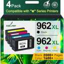 962XL Ink Cartridges for HP 962XL Ink Cartridges Combo Pack Work for HP Officejet Pro 9015e 9010 9025e 9015 9025 9018e 9025e 9020 Printer for HP 962 (4 Pack)