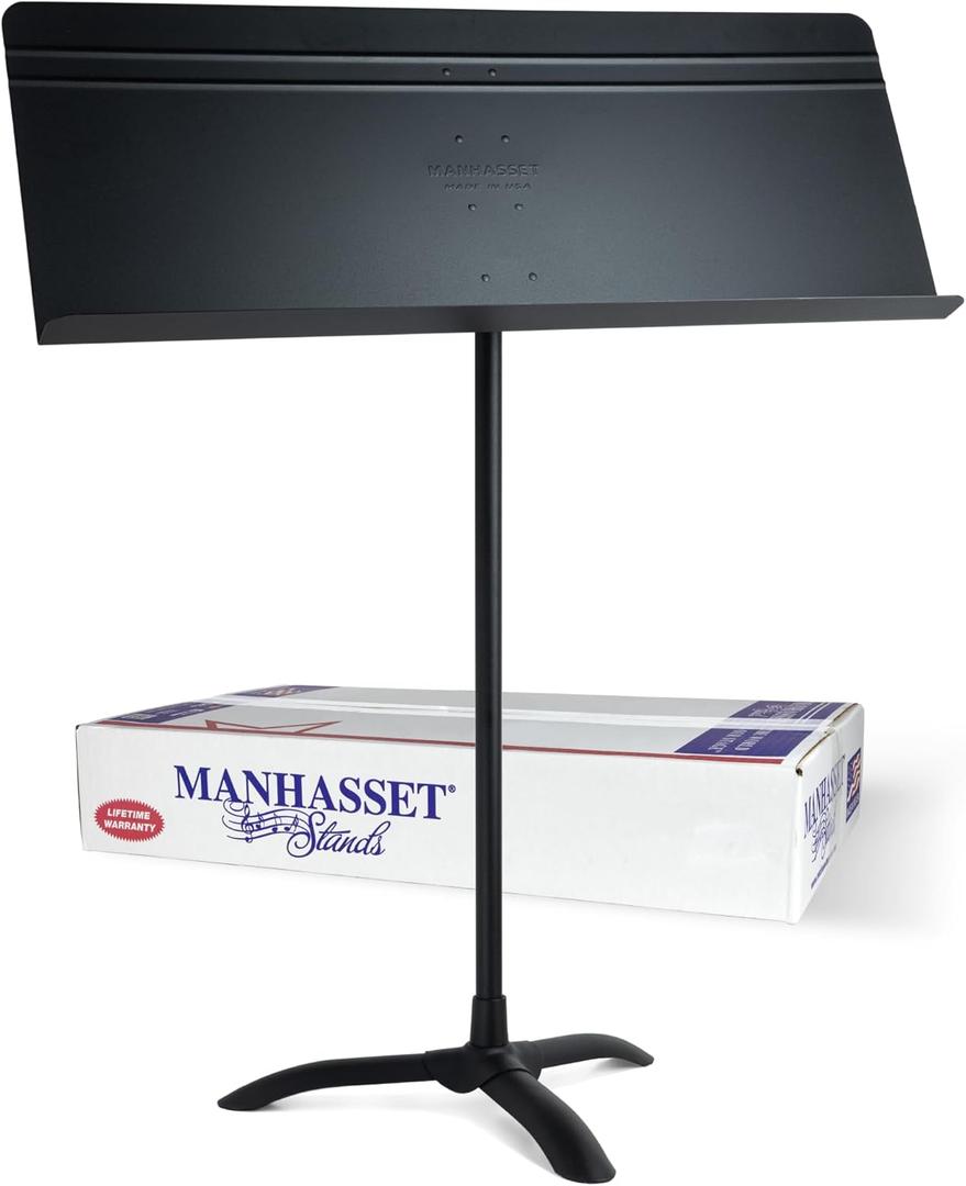 Manhasset Music Stand - Fourscore Model - Extra Wide, 32 Inch Desk - Easily Holds up to 4 Sheets - Heavy Duty, Sheet Music Stand - Made in the USA