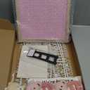 Felt Letter Board with Letters Changeable, Frame Wooden Message Board, Numbers, Symbols & Letters 340 Piece, Tripod Stand, for Baby Announcements, Milestones, Tabletop Decor, Wedding Party Decor (Pink)