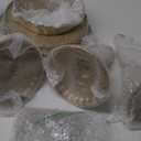 Eaasty 3 Pcs Cake Stand Set Round Cake Stand with Crystal Bling Pendants Dessert Table Display Set for Wedding Event Birthday Party Dessert Table(Gold)