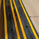 48" Heavy-Duty Rubber Driveway Ramps, 2-Pack Low-Profile Threshold Ramps with Water Channels for Cars, Trucks & Wheelchairs, Garage Entry & Driveway Slope Solutions