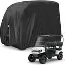 4 Passenger 420D Waterproof Golf Cart Cover fits EZ GO Club Car Yamaha, Sunproof Dustproof (112 Inch, Black)