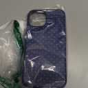 Polka Dot Phone Case for iPhone 13 / iPhone 14 Cute Trendy Pattern Case 6.1", Aesthetic Stylish Print Design Matte Cover Hard PC Shockproof Soft TPU Protection Girls Women Funda, Navy Blue