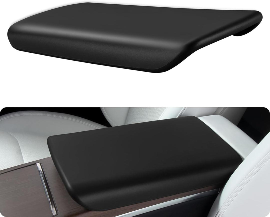 BASENOR Tesla Model S Model X Center Console Cover Non-Slip TPE Armrest Cover [No Logo] Protector Armrest 2021-2025 Tesla Interior Accessories Black