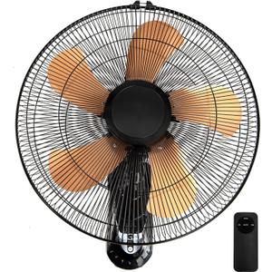 20 Inch Wall Mount Fan with Remote Control Wall Mounted Oscillating Fan with 3 Speed Settings, Adjustable Tilt and Timing for Bedroom 18in Metal Fans Blade