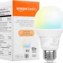 Amazon Basics Smart Indoor LED Light Bulb, Sunset-to-Midnight Activated, Works with Alexa Only, Tunable White, 7.5 W, 1-Pack