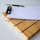 1117 Vertical Clipboard with Stand,Clear Acrylic Freestanding Large Clipboard with Pen Holder,Document Typing Paper Stand,Menu Display Board,Receipt Holder (11"17")