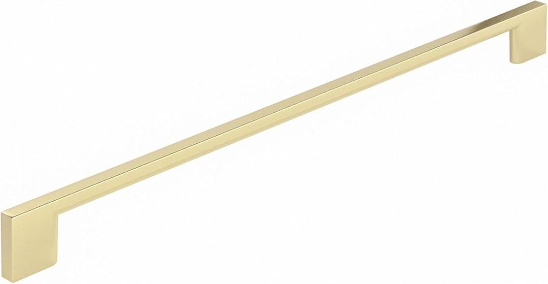 Richelieu Hardware BP8160320160 Armadale Collection 12 5/8-inch (320 mm) Center-to-Center Satin Brass Modern Rectangular Cabinet and Drawer Pull Handle for Kitchen, Bathroom, and Furniture