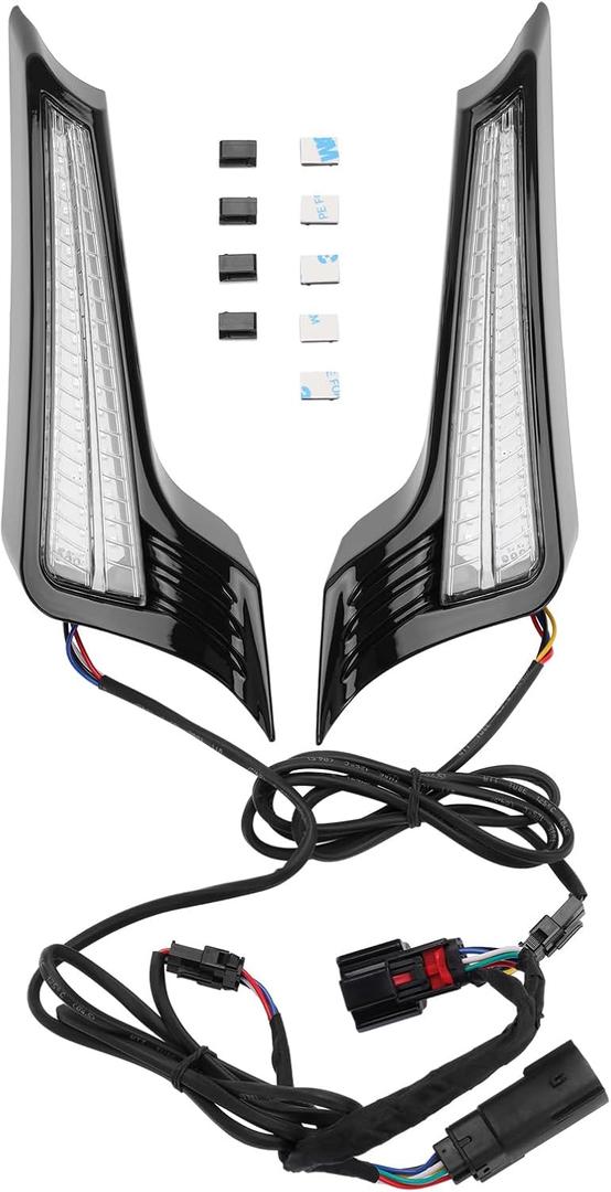 Motorcycle Filler Panel Lights LED Rear Fender Turn Signal Running Brake Lamp Fit for Harley Touring Road King Street Glide 2014-2023 (Black Housing Transparent Lens) (Black Housing Transparent Lens)