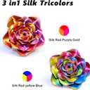 LOVOON 3D PLA Filament 1.75mm Bundle, Tricolor 3D Printer Filament Bundle, Rainbow Silk PLA Filament Bundle, PLA Filament for 3D Printer 3D Pen, Dimensional Accuracy +/-0.02mm, 200g x 4 Spools