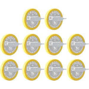 EEMB CR2025 3V Lithium Coin Battery 10-Pack with Solder Tabs for Game Boy Cartridge and Electronics Replacement