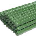 Growsun 4ft Garden Stakes Metal Plastic Coated Plant Cage Supports Tomato Stakes Trellis Climbing for Tomatoes,Trees,Cucumber,Fences,Beans,25 Pack