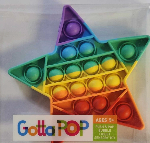 GottaPop Push & Pop Bubble Fidget Sensory Toy, Star(5Pack)