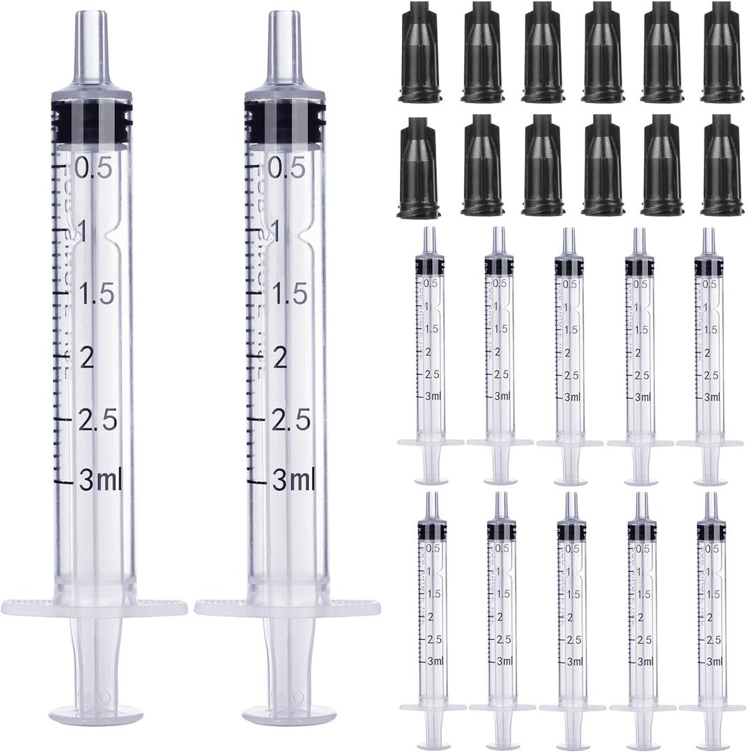 3ml Syringe Without Needle - 3 ml Small Plastic Syringes Sterile Individually Packed with Cap for Lab Medicine Student Measuring Liquid and Pet Dog Cat Baby Feeding Oral Colostrum ( 12 Pack 3cc /ml )