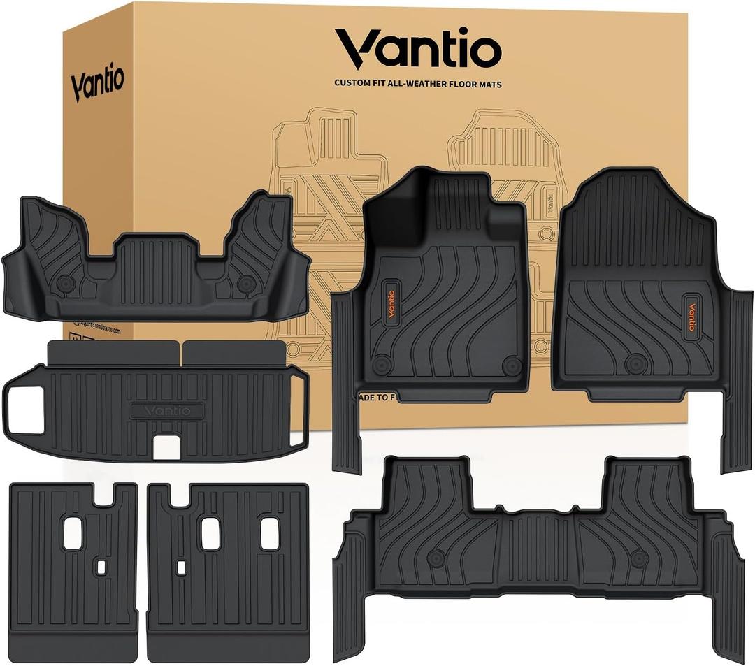 Custom Fit Floor Mats for Honda Pilot 20232026, Full Set All Weather TPE Floor Liners with Door Sill Protectors, Seat Back Covers & Cargo Liner, Waterproof Heavy Duty Interior Protection