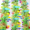 66Ft Easter Garland Decorations Thick Colorful Egg Tinsel Twist Garland with Confetti Spring Pastel Hanging Tinsel Decor for Tree Baskets Fireplace Mantel Eatser Party Parade Floats Ornaments