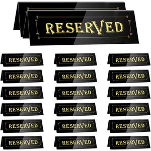 WATHFKCU 20PCS Acrylic Reserved Table Tent Signs, Reservation Seat Signs for Wedding, Restaurant, Office, Meeting Chairs