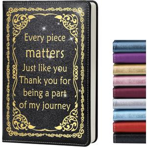 LBWCER Thank You Gifts,Notebooks for Work,200 Pages, A5 Hardcover Leather Journals for Writing,School,Travel,Business,Work,Home (Every piece Black)