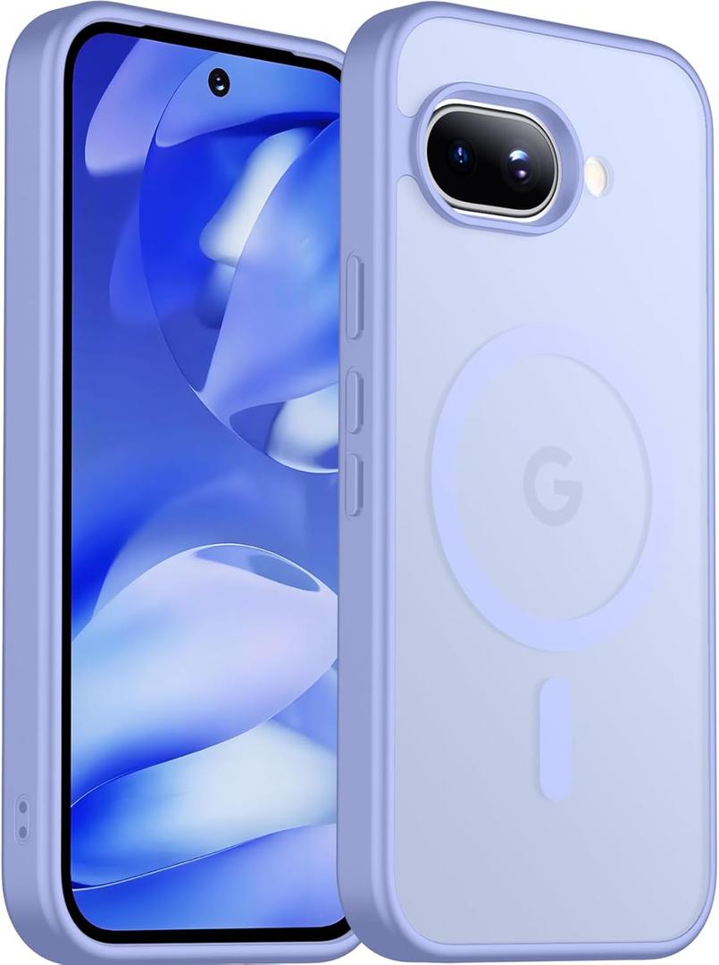 SPIDERCASE Magnetic for Google Pixel 9A Case, Military Grade Drop Protection Slim Translucent Matte Shockproof Anti-Fingerprint Phone Case for Pixel 9A, Light Purple