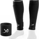 LUX Soccer Sleeves w/FREE Guard Stays for Men/Boys/Youth Compatible w/Soccer Grip Sock (Large, Black)
