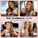 Go Brush Pro Portable Cordless Hair Straightener Brush for Travel, 30s Fast Heat for Instant On-the-Go Styling, 3 Adjustable Temperature Settings for All Hair Types,Midnight Black