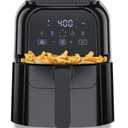 Chefman Air Fryer – 6 QT Compact Airfryer for Quick & Easy Meals in Minutes, Features Hi-Fry Technology for Extra Crisp, Touchscreen Controls with 4 Presets, Nonstick & Dishwasher Safe Basket - Black