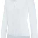 Tapata Womens Bodysuit Blouse Button Down One-Piece Long Sleeve Solid Office Work Shirt Casual Tops (Large, White)