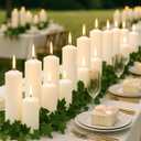 Veiuwa 36 Pcs Ivory Pillar Candles Bulk Set，2x3 2x6 2x8 Inch 12 Each Size，Hurricane Candles，Dripless Unscented Smokeless，Gives You a Better Atmosphere When Organizing Wedding or Event Party