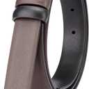 Vatee's Reversible Genuine Leather Replacement Belt Strap For Men/Women without Buckle 1"/25mm/1.14"/29mm Wide (Brown)