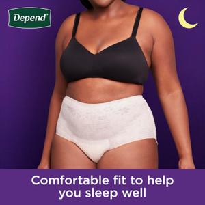 Depend Night Defense Adult Incontinence & Postpartum Bladder Leak Underwear for Women, Disposable, Overnight, M, Blush, 72 Count, Packaging May Vary