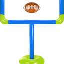 Inflatable Jumbo Football Set Inflatable Football Goal with Beach Ball Target Goal Post Ball Accessories Outdoor Sport Summer Beach Pool Games for Practice and Fun (Blue, Cyan)