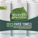 Seventh Generation 100% Recycled Paper Towels, 2 Ply, 140 Sheets, 6 Rolls (White)