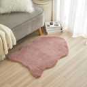 Stratford Park Blush Faux Fur Rug, 23.6"x 35.4", Ultra Soft Rug for Living Room Bedroom, Home Decor