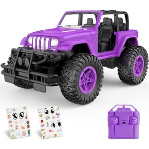 NQD RC Cars 1:16 Scale Remote Control Jeep Car 80 Min Playtime 2.4Ghz Off-Road RC Trucks for for Toddlers Girls Kids Teens (Purple)