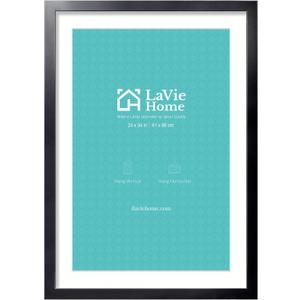 LaVie Home 24 x 34 Picture Frame Black Poster Frame,Display Pictures 20x30 with Mat or 24x34 Without Mat, Stable and Sturdy Frame and Polished Plexiglass, Horizontal and Vertical Format of The Walls