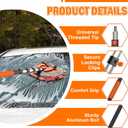 LAANPOLE 12FT Car Wash Brush with Long Handle, Car Cleaning Kit with Soft Bristle Wash Brush, Microfiber Cleaning Mop, Window Squeegee, Mitt, Wheel Brush for RV, Truck, Boat, House Siding