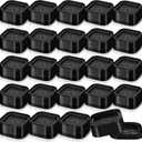 Ecally 24 Pack Furniture Risers Adjustable Bed Desk Leg Risers 1.38" Stackable Heavy Duty Square Bed Raising Blocks for Mattress Table Leg Desk Chair Couch Sofa Dorm (Black)
